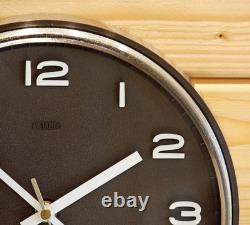 Vintage 25cm Metamec Wall Clock Brown Retro Mid Century 1970s Kitchen Clock