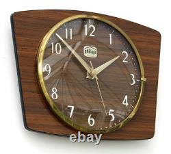 Vintage 25cm Philippe Wall Clock French Formica Retro Mid Century Style Wooden