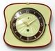 Vintage 25cm Yellow Wall Clock French Reg Formica Retro Mid Century Atomic