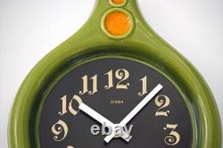 Vintage 26cm Anker Wall Clock Ceramic Retro Mid Century Green Fat Lava German