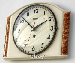Vintage 26cm Garant Wall Clock Ceramic Retro Atomic Mid Century White German
