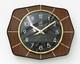 Vintage 26cm Japy Formica Wall Clock French Retro Mid Century Atomic Wooden