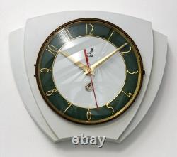 Vintage 26cm Jaz Wall Clock Bakelite Retro Atomic Mid Century White French