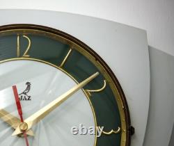 Vintage 26cm Jaz Wall Clock Bakelite Retro Atomic Mid Century White French