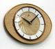 Vintage 26cm Smi Wall Clock French Formica Retro Mid Century Atomic Wooden