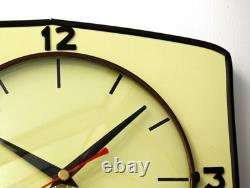 Vintage 27cm JAZ Wall Clock French Formica Retro Mid Century Atomic Wooden