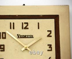 Vintage 28cm Vedette Wall Clock Retro Mid Century Style French Antique Wooden