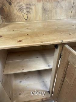 Vintage 2 Piece Pine Kitchen Dresser Rustic Farmhouse