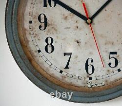 Vintage 30cm Industrial Wall Clock Metal Retro Mid Century Factory French Loft