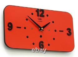 Vintage 30cm ODO Wall Clock French Red Formica Retro Mid Century Atomic Gift