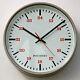 Vintage 30cm Post Office Wall Clock Industrial White 1980s Metal Factory Clock