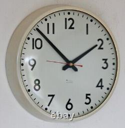 Vintage 32cm ITR Wall Clock Retro Industrial White 1980s Metal Factory Clock