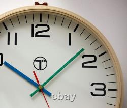Vintage 33cm BT Wall Clock Retro White Industrial Mid Century Large Westclox