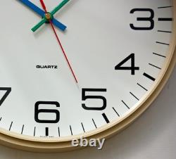Vintage 33cm BT Wall Clock Retro White Industrial Mid Century Large Westclox