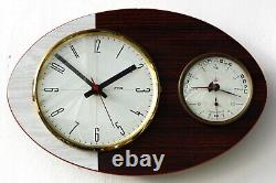 Vintage 33cm FFR Wall Clock French Barometer Formica Retro Mid Century Atomic