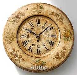 Vintage 33cm Japy Wall Clock Metal Retro French Tin Mid Century Antique Toleware