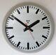 Vintage 35cm Industrial Wall Clock Predom Metron Mid Century Factory Grey