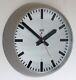 Vintage 35cm Predom Metron Wall Clock Industrial Retro Mid Century Factory Grey