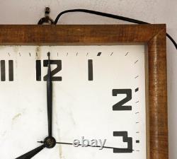 Vintage 36cm Wooden Wall Clock Electric Retro Mid Century Style Industrial