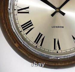 Vintage 40cm Magneta Wall Clock Large Wooden Mid Century School Industrial