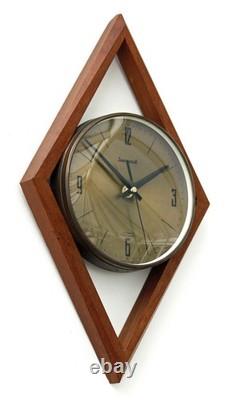 Vintage 42cm Timemaster Wall Clock Retro Wooden Mid Century Style Kitchen Gift