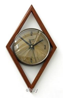 Vintage 42cm Timemaster Wall Clock Retro Wooden Mid Century Style Kitchen Gift