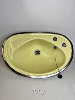 Vintage 50's 60's Retro sink Stainless Steel Boat Under counter Retro Round