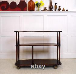 Vintage 50s Ercol baby Giraffe Room Divider Trolley Bookcase Elm