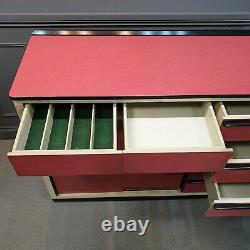 Vintage 50s Red Formica Kitchen Sideboard Unit Drawers Cupboard Atomic Retro
