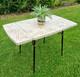 Vintage 60's Brown Formica Wood Dropleaf Kitchen Dining Table Mid-century Retro