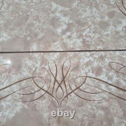 Vintage 60's Brown Formica Wood Dropleaf Kitchen Dining Table Mid-Century Retro