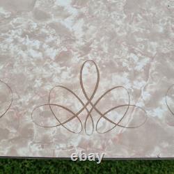 Vintage 60's Brown Formica Wood Dropleaf Kitchen Dining Table Mid-Century Retro