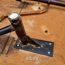 Vintage 60's Brown Formica Wood Dropleaf Kitchen Dining Table Mid-Century Retro