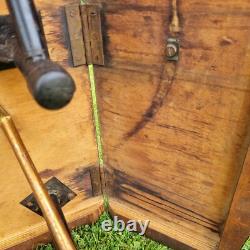 Vintage 60's Brown Formica Wood Dropleaf Kitchen Dining Table Mid-Century Retro