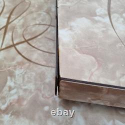 Vintage 60's Brown Formica Wood Dropleaf Kitchen Dining Table Mid-Century Retro