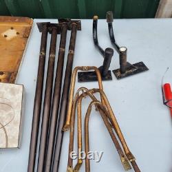 Vintage 60's Brown Formica Wood Dropleaf Kitchen Dining Table Mid-Century Retro