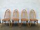 Vintage 60's Ercol 4 X Blonde Windor Dining Chairs. Retro Danish. Delivery