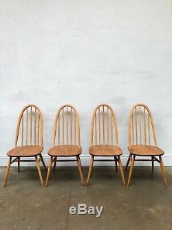 Vintage 60's Ercol 4 x Blonde Windor Dining Chairs. Retro Danish. DELIVERY