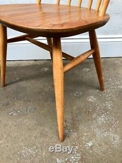 Vintage 60's Ercol 4 x Blonde Windor Dining Chairs. Retro Danish. DELIVERY