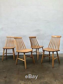 Vintage 60's Farstrup 4 x Blonde Stick Back Danish Dining Chairs. Retro. DELIVERY