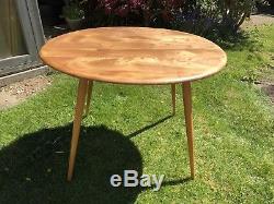 Vintage 60s Retro Ercol Windsor 396 Oval Breakfast Kitchen Dining Table with Rack