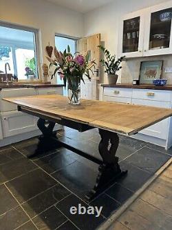 Vintage 6.7 Foot Oak Extending Refectory Kitchen Dining table Refurnished