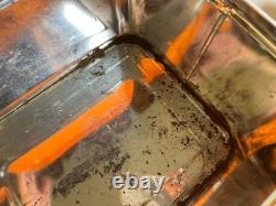 Vintage 70s Mushroom Tin Bread Box Bin Burnt Orange Green Retro Kitchen Storage