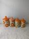 Vintage 70s Retro Lincoln Beautyware Tin Canister Set Daisy Polkadot Kitchen Set