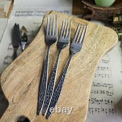 Vintage 70s Viners Japan Mosaic Cutlery Set X 50 Forks Knives Spoons Retro RARE