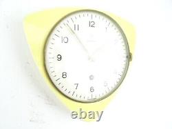 Vintage Antique Kitchen Retro Wall Clock German JUNGHANS Ceramic Yellow