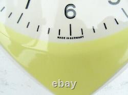 Vintage Antique Kitchen Retro Wall Clock German JUNGHANS Ceramic Yellow