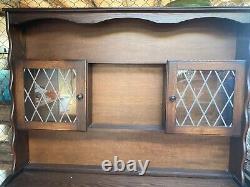 Vintage Antique Style Brown Wooden Welsh Dresser Sideboard Cupboard Kitchen Unit