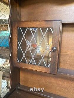 Vintage Antique Style Brown Wooden Welsh Dresser Sideboard Cupboard Kitchen Unit