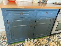 Vintage Antique Style Dark Brown Wooden Welsh Dresser Sideboard Drawers Cupboard